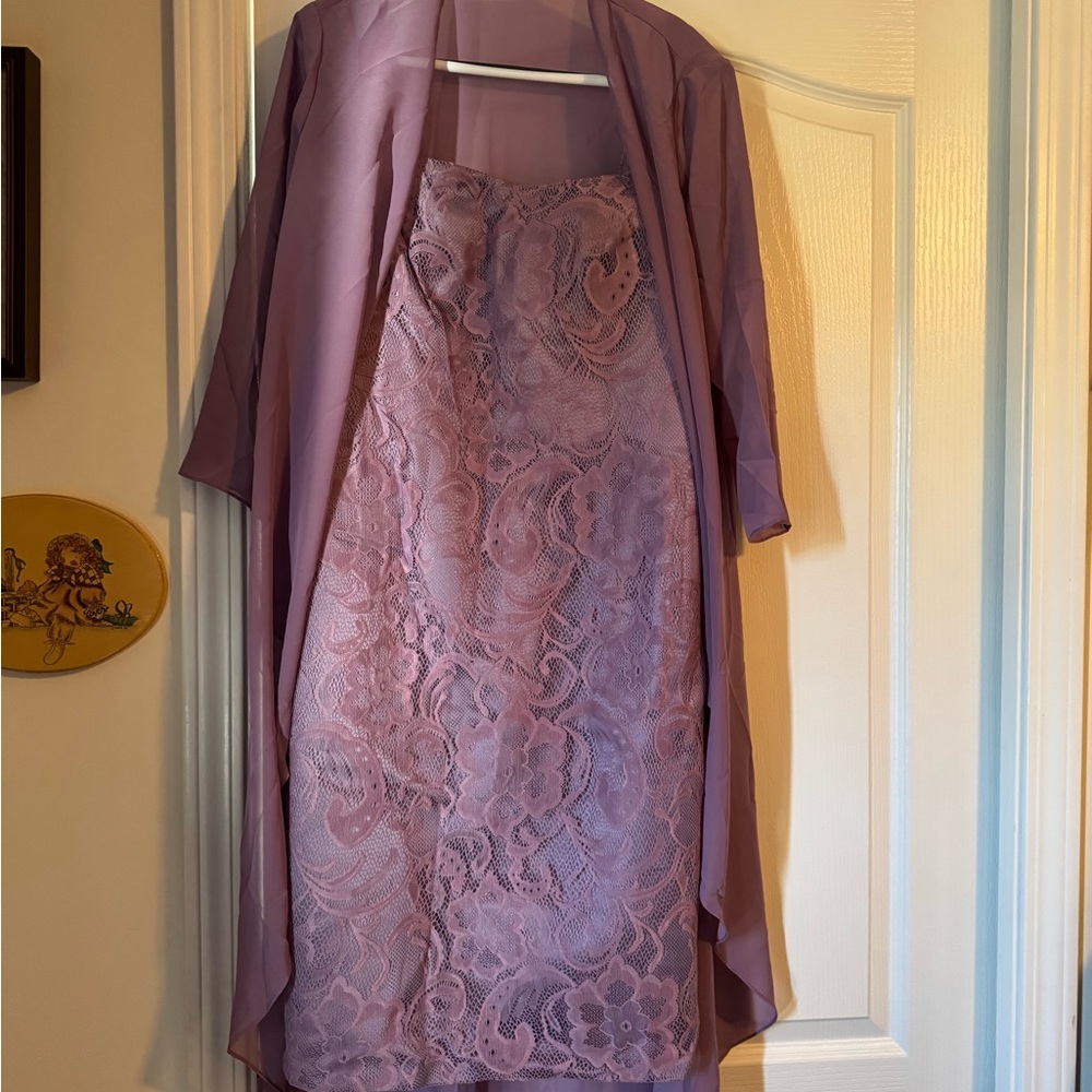 Elegant Lace Dress with Sheer Overlay